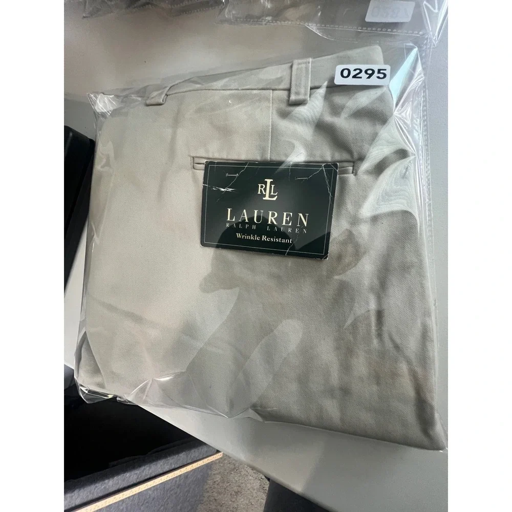 Lauren Ralph Lauren Mens Wrinkle Resistant Cotton Chino Dress Pants Tan 40x30